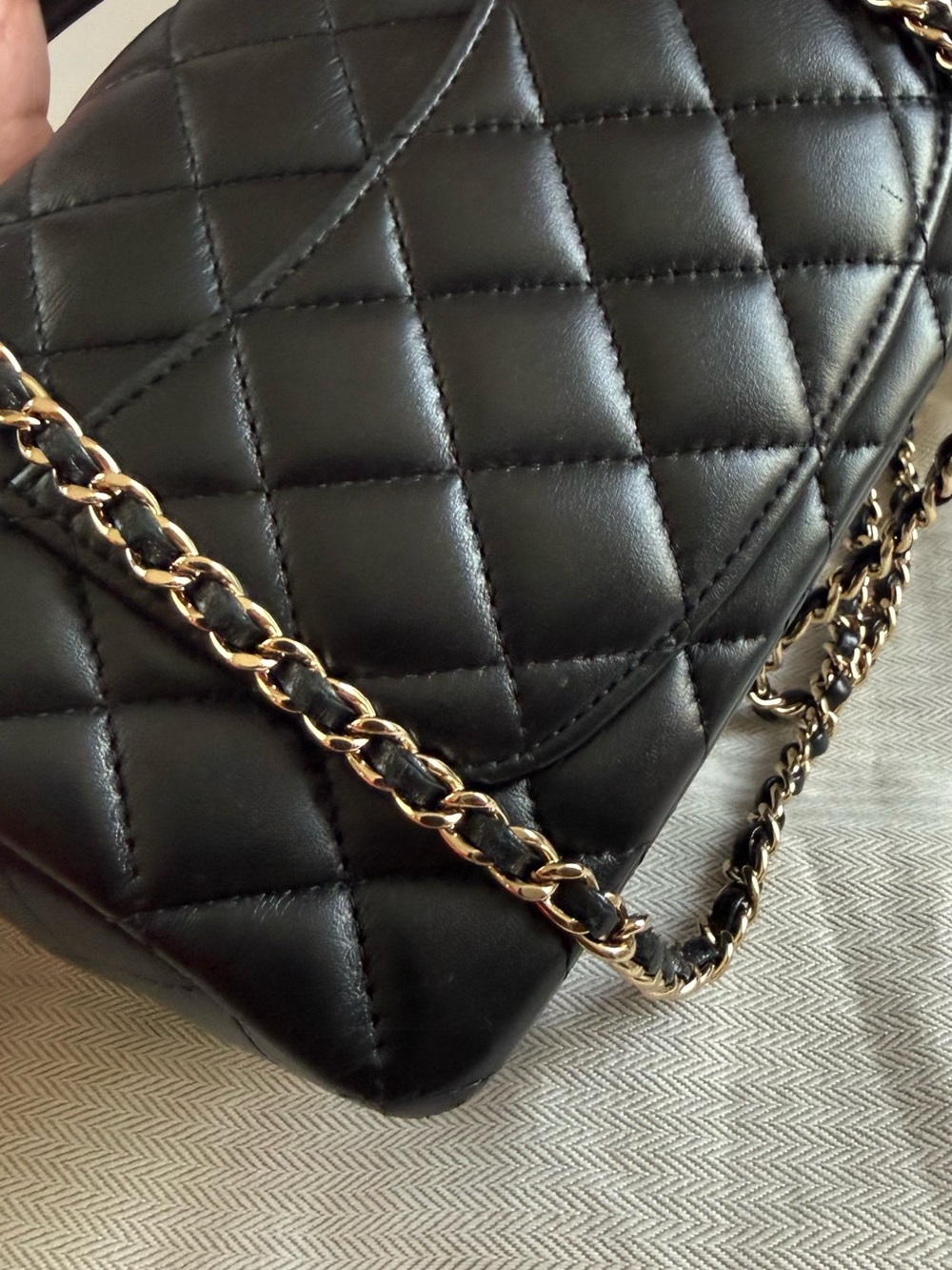 Chanel Classic Mini Rectangular Top Handle Quilted Lambskin Gold tone hardware - Picture 12 of 16